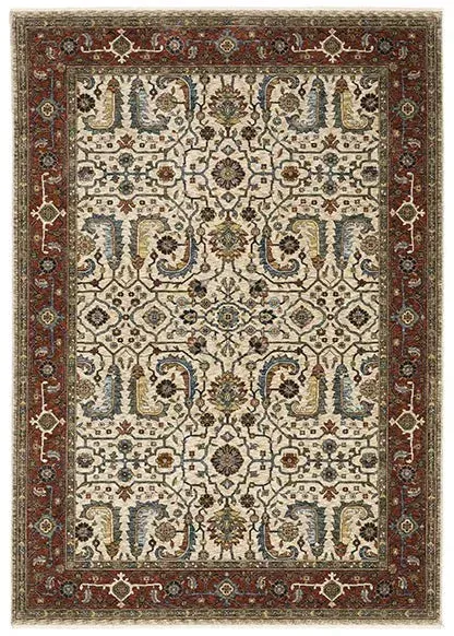 Aberdeen 144D Cream/Red Rug