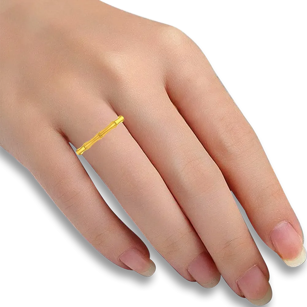 Bamboo-designed 18k Gold Ring