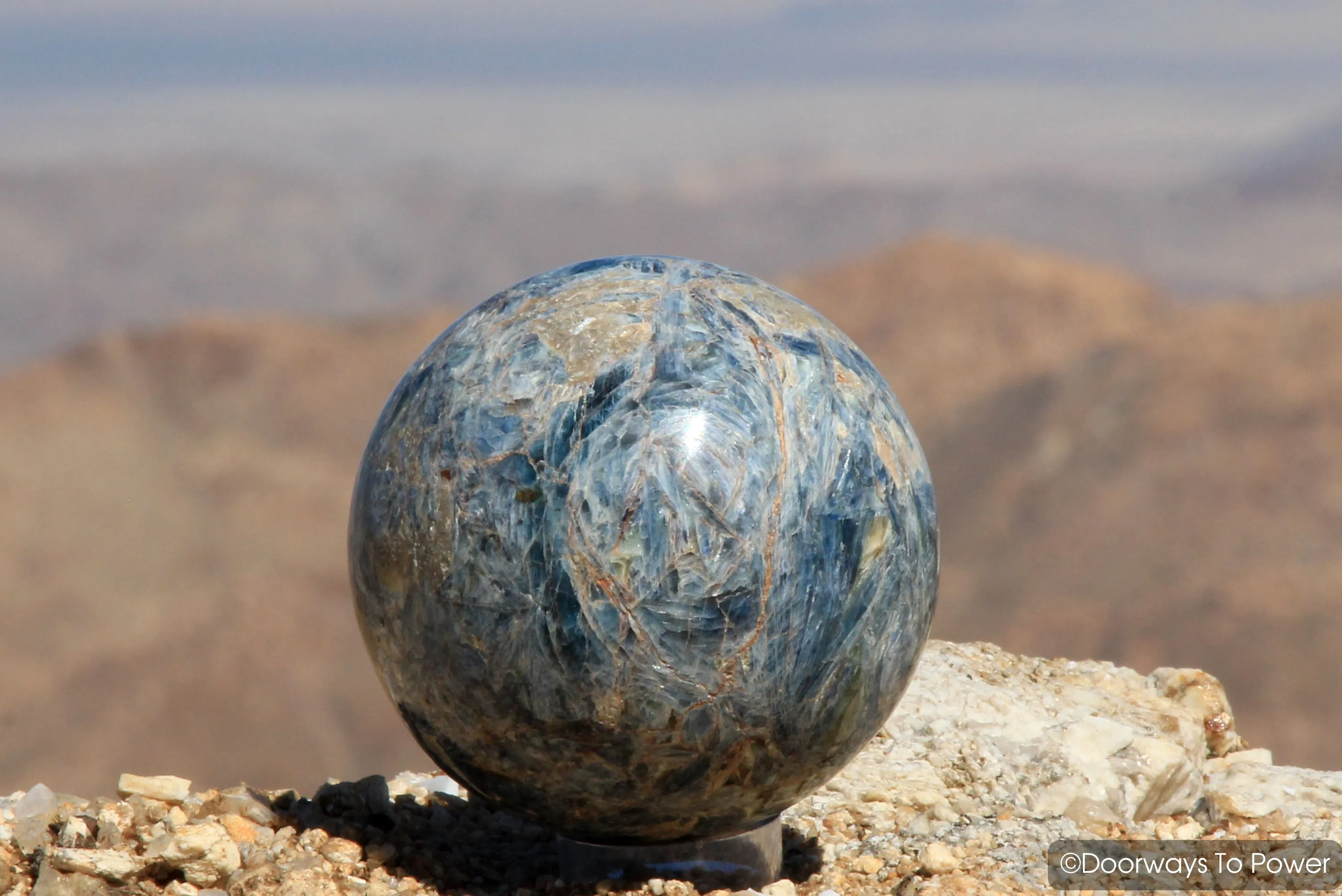 Blue Kyanite Crystal Sphere Rare Energetic cleansing   Aligns Balances all Chakras