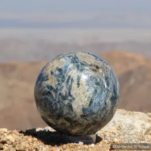 Blue Kyanite Crystal Sphere Rare Energetic cleansing   Aligns Balances all Chakras