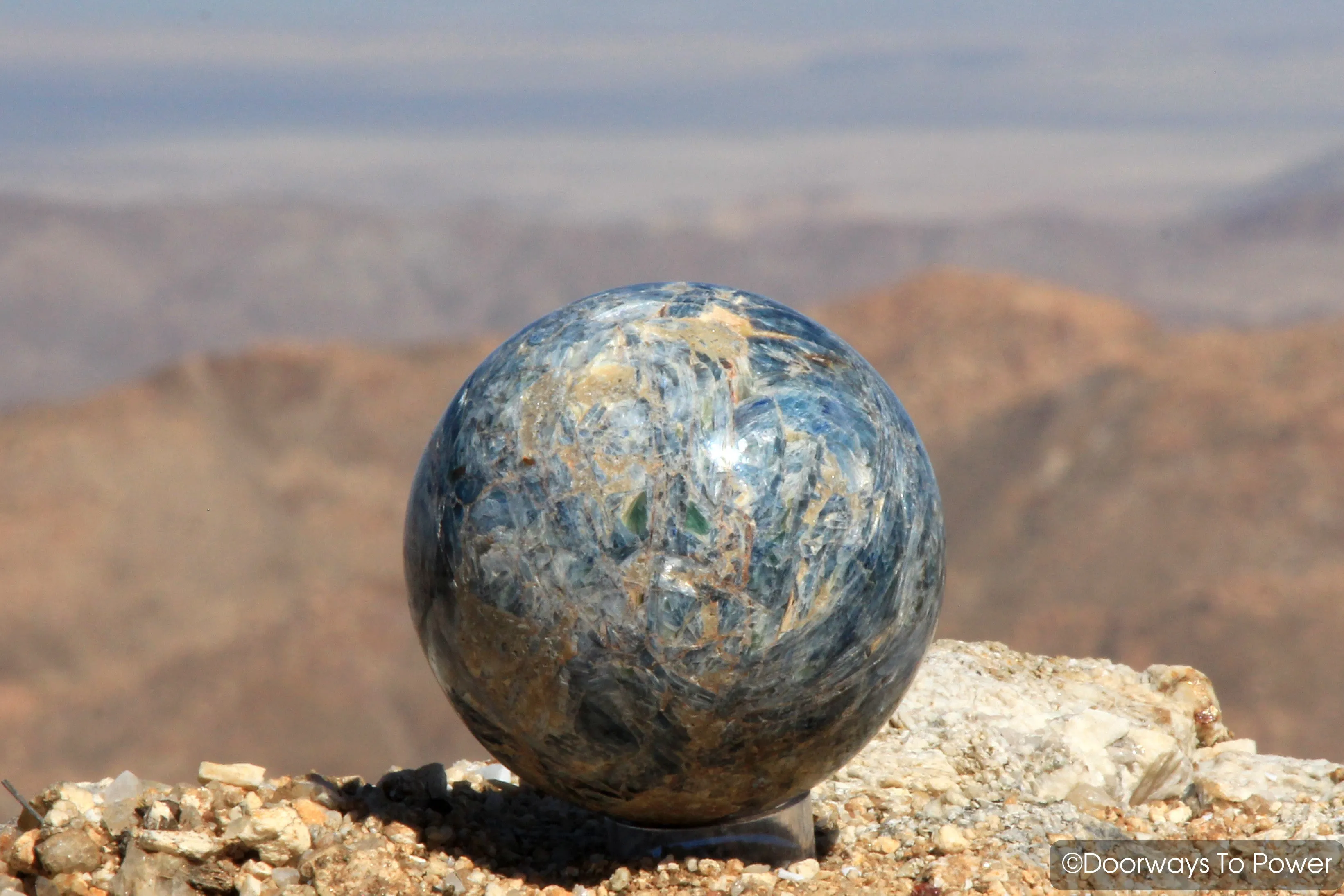 Blue Kyanite Crystal Sphere Rare Energetic cleansing   Aligns Balances all Chakras
