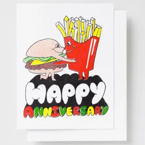 Burger   Fries Happy Anniversary Card