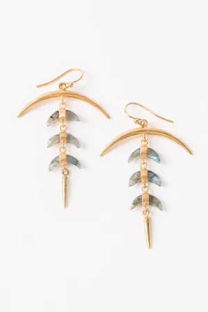 Chan Luu Labradorite Crescent Earrings in Gold (Pre-Order)