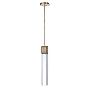 Clarity LED Crystal Pendant - Brass