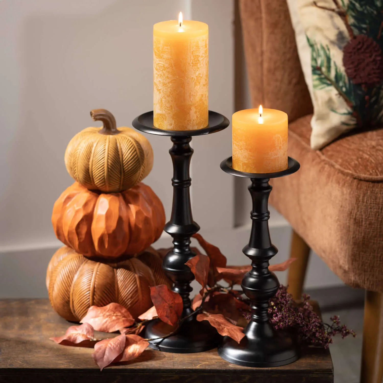 Colorful Pumpkin Stack Decor