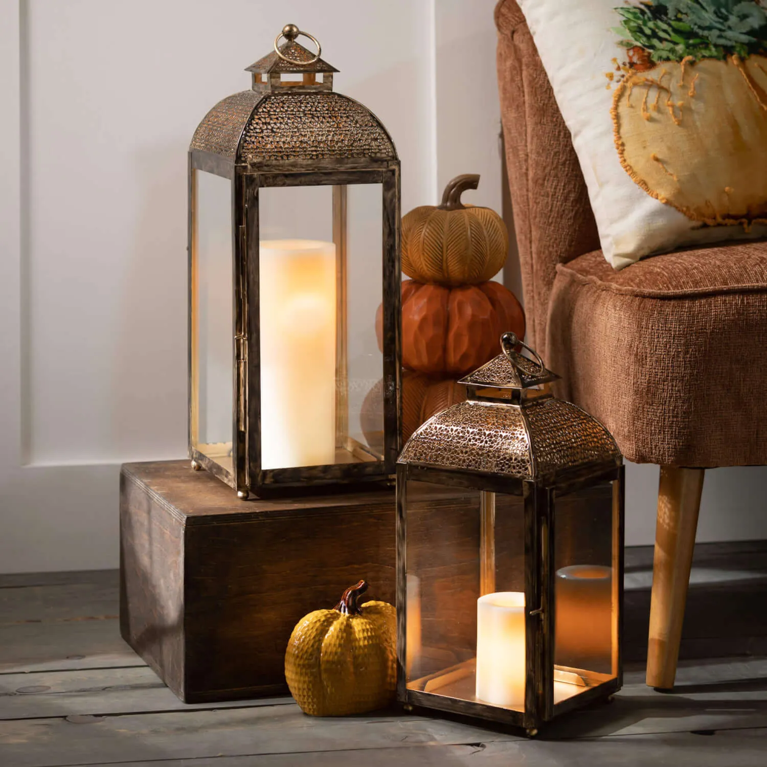 Colorful Pumpkin Stack Decor