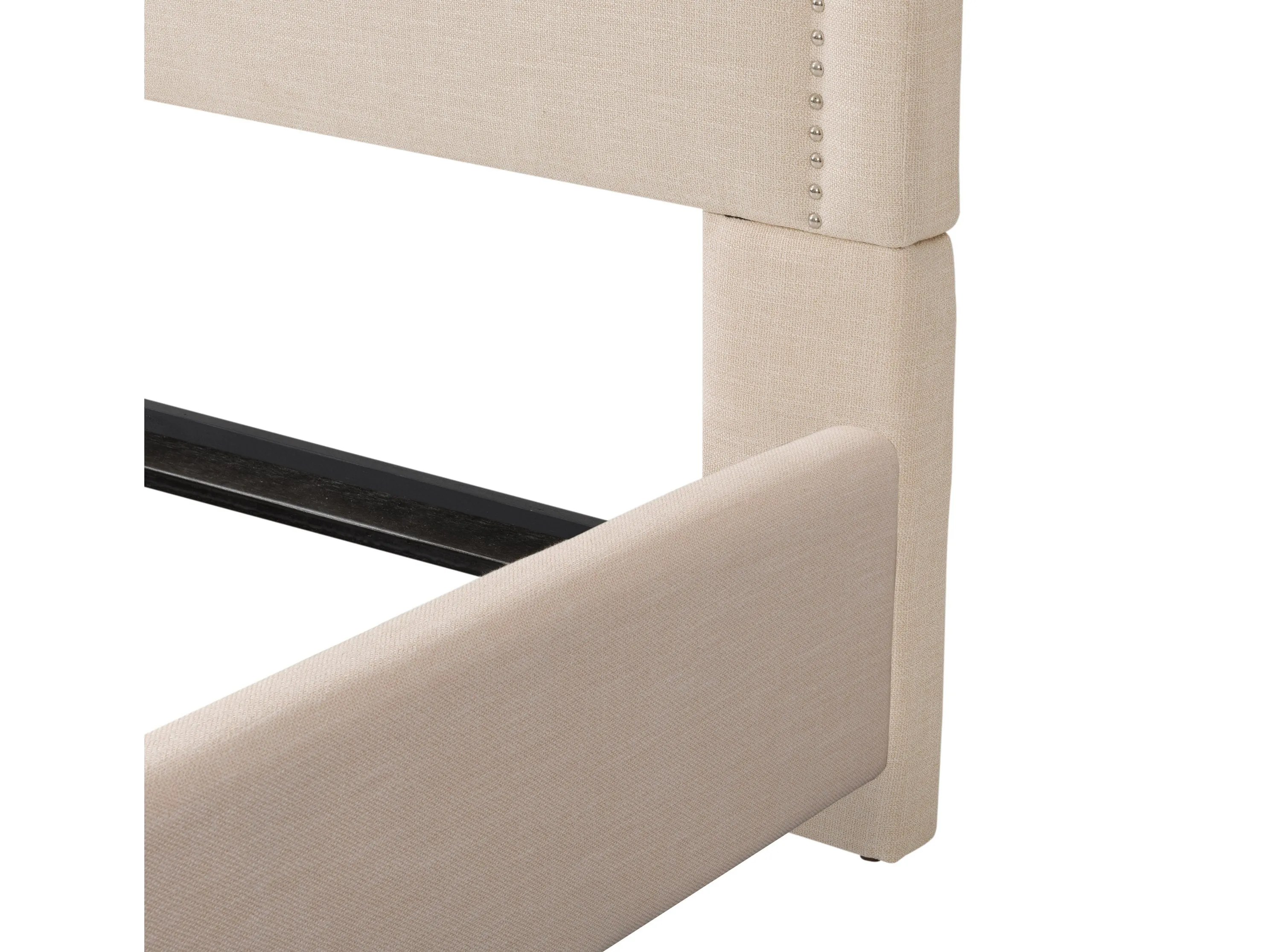 Cream Upholstered King Bed