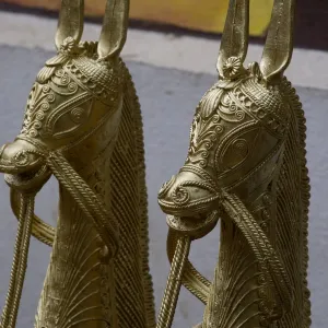 Dhokra Horses: Majestic Pair Tabletop Decor