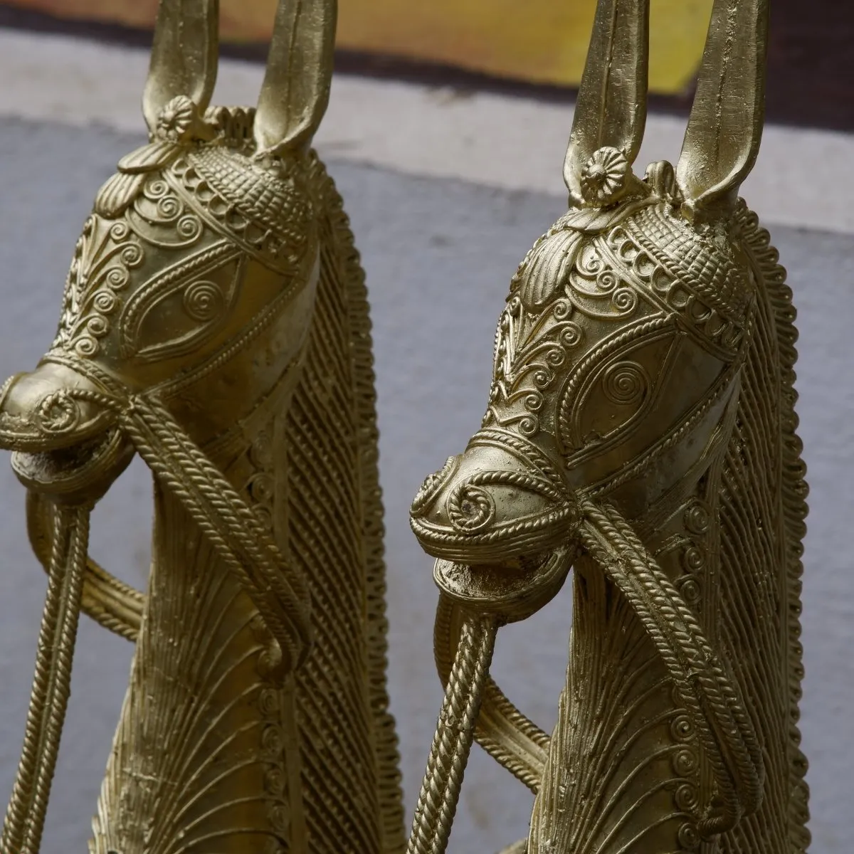 Dhokra Horses: Majestic Pair Tabletop Decor