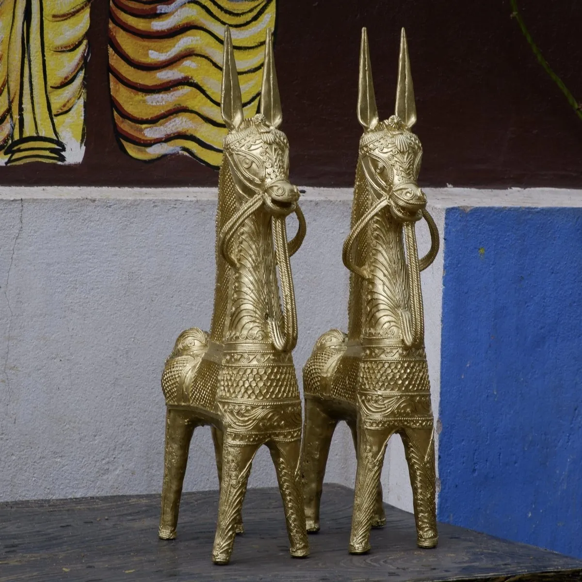 Dhokra Horses: Majestic Pair Tabletop Decor