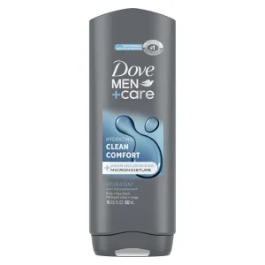 Dove Men Care Clean Comfort Hydrating Gentle Face and Body Wash, 18 fl oz