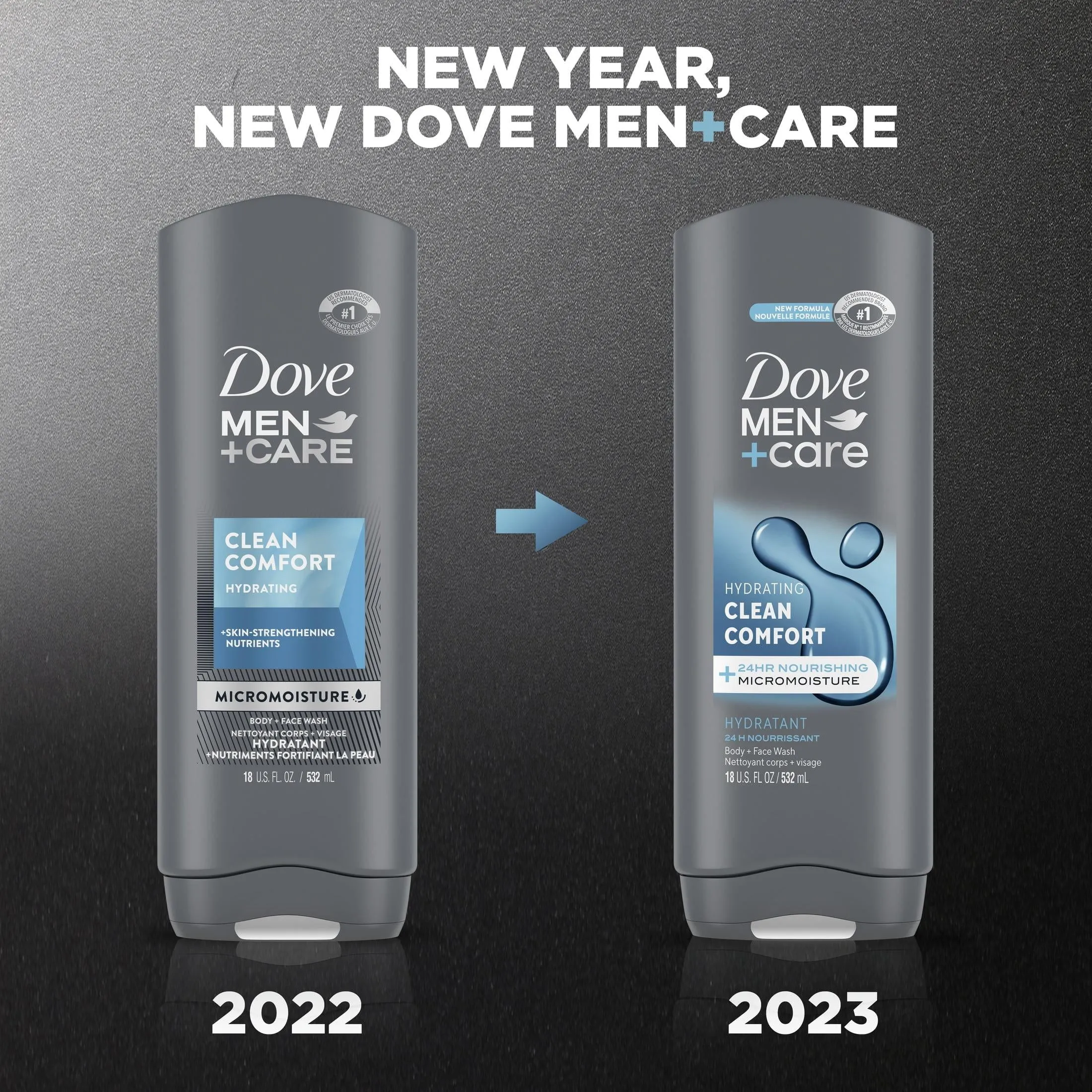 Dove Men Care Clean Comfort Hydrating Gentle Face and Body Wash, 18 fl oz
