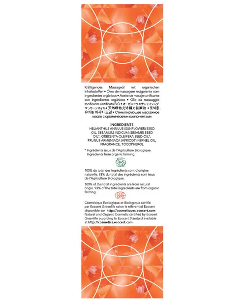 EXSENS of Paris Organic Massage Oil w/Stones - Carnelian Apricot
