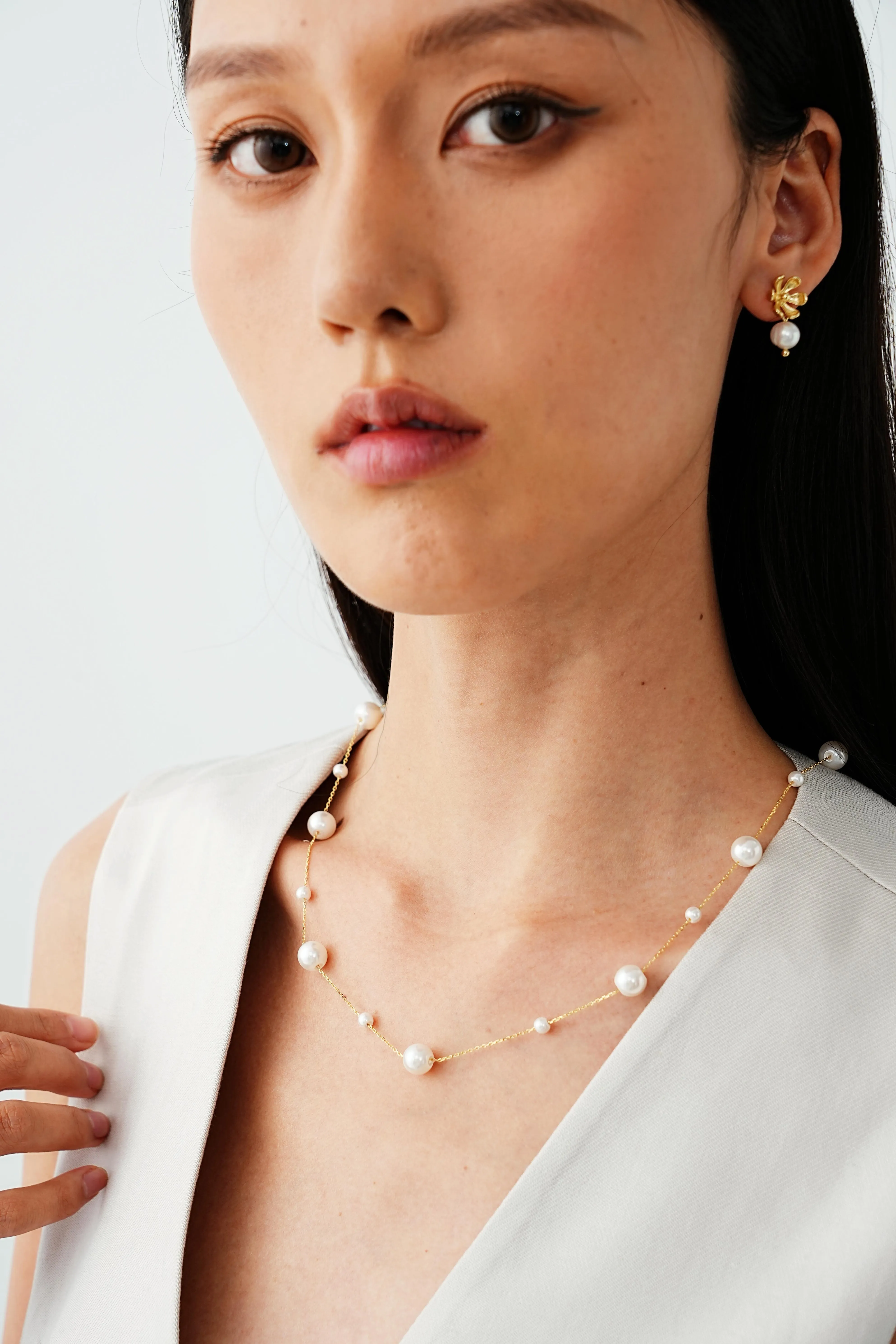 Floral Pearl 18K Gold Earrings