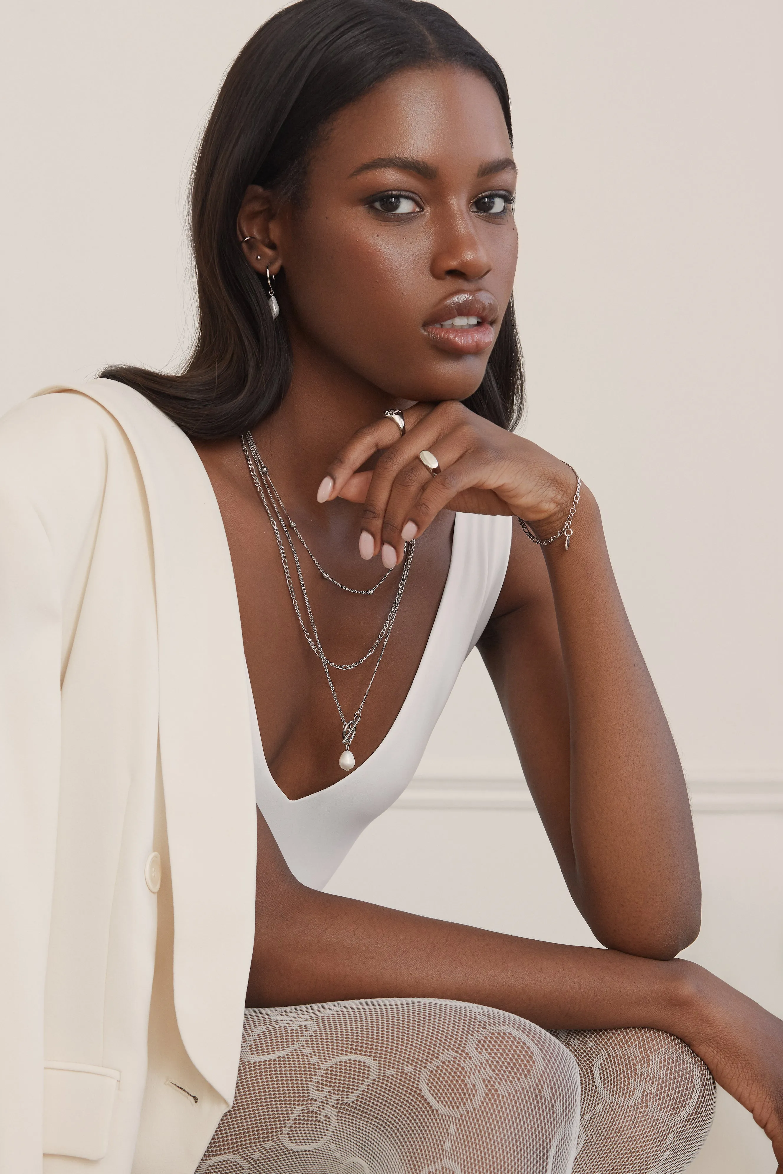 Freshwater Necklace - Silver