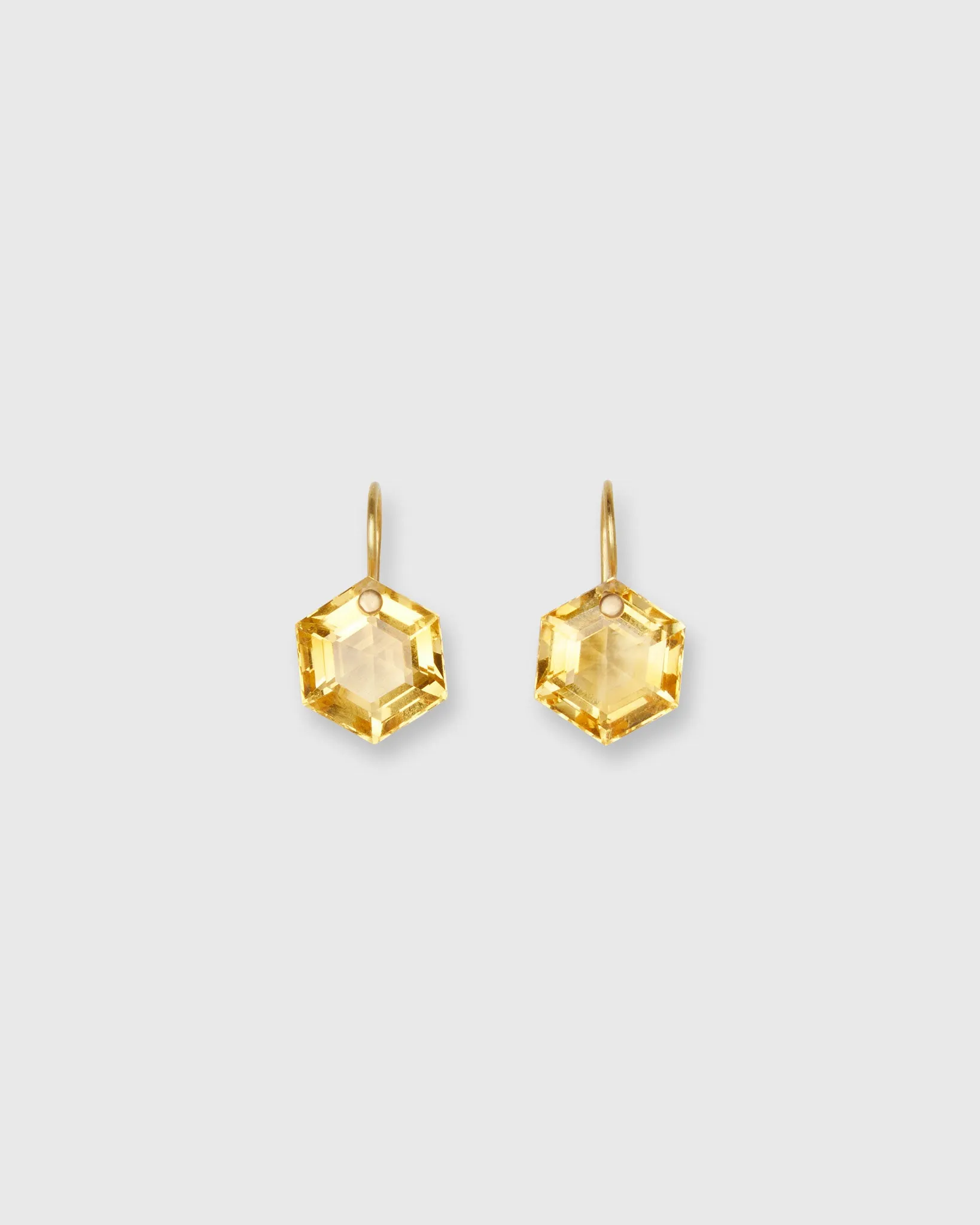 Hexagon Earrings in Citrine