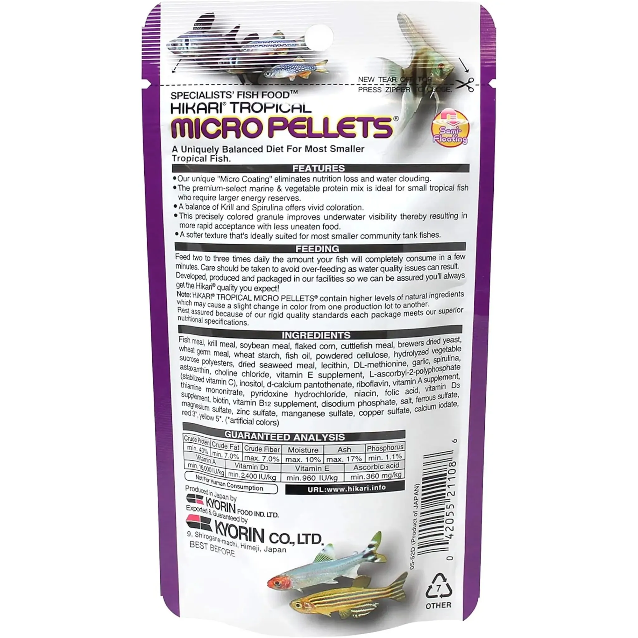 Hikari Micro Pellets | Tropical Fish Food