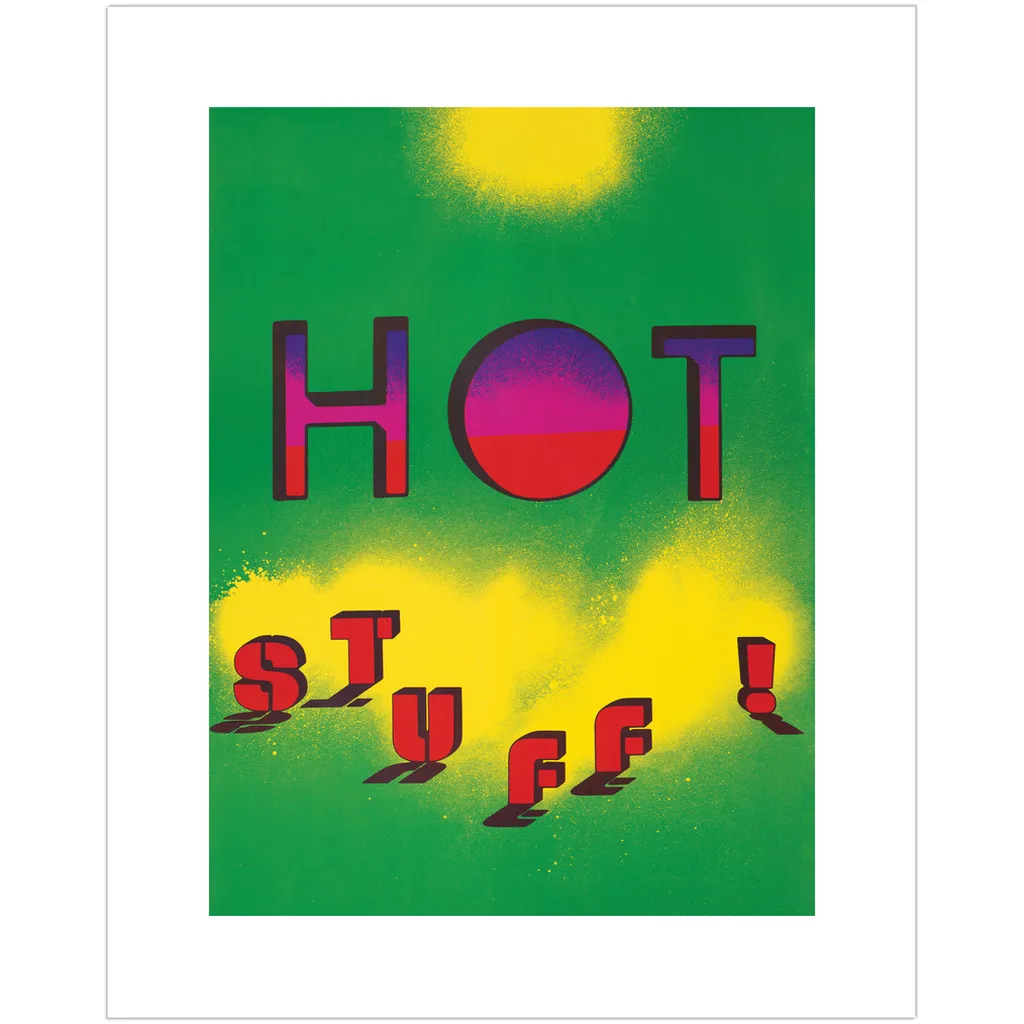 Hot Stuff! 80s Bold Green Graphic Art Print