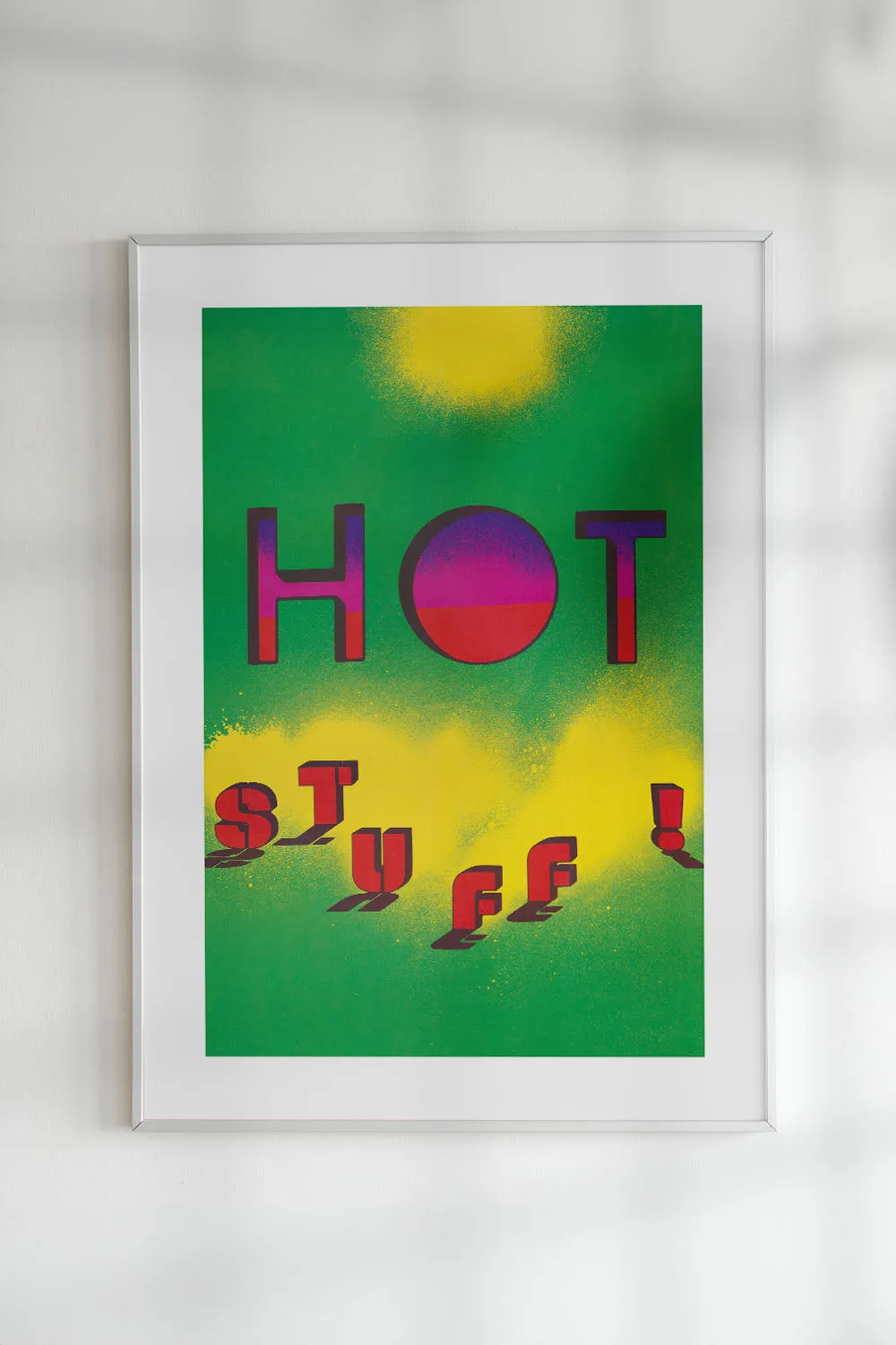 Hot Stuff! 80s Bold Green Graphic Art Print