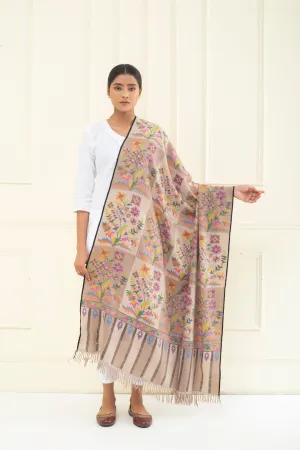 Kani Regal Radiance Floral Jama Pashmina shawl