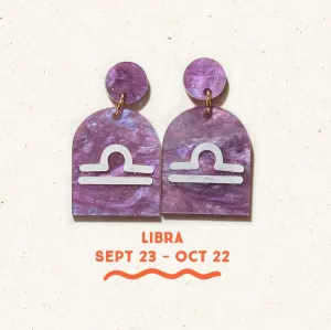 Libra Zodiac Earrings