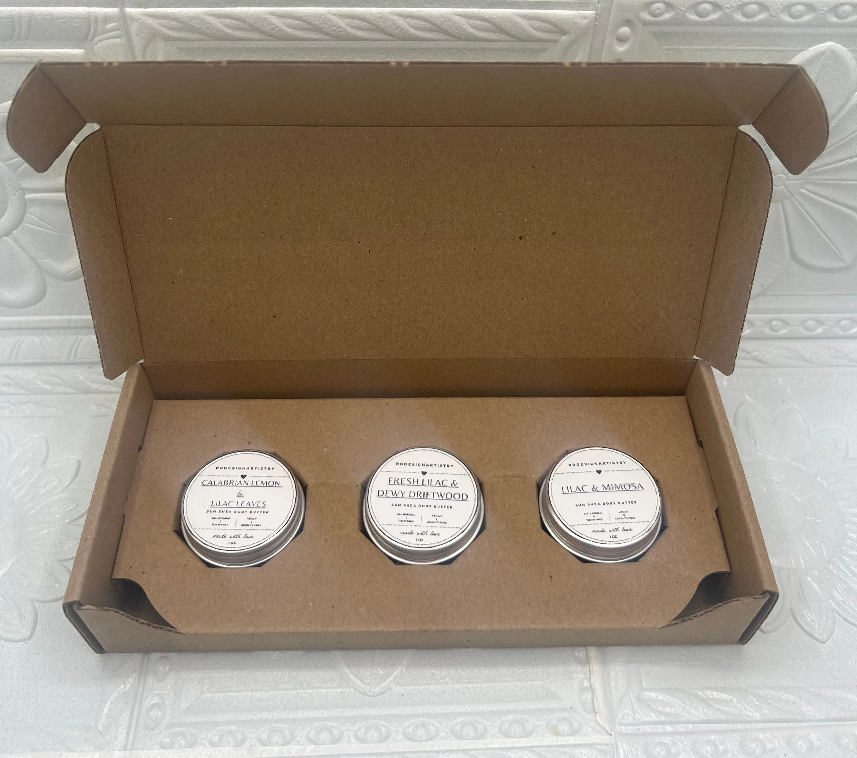 Lilac Lotion Sample Box Set - Lilac Candle Sample Box Set
