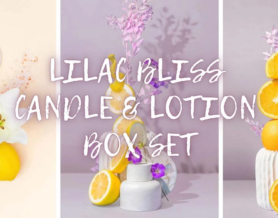 Lilac Lotion Sample Box Set - Lilac Candle Sample Box Set