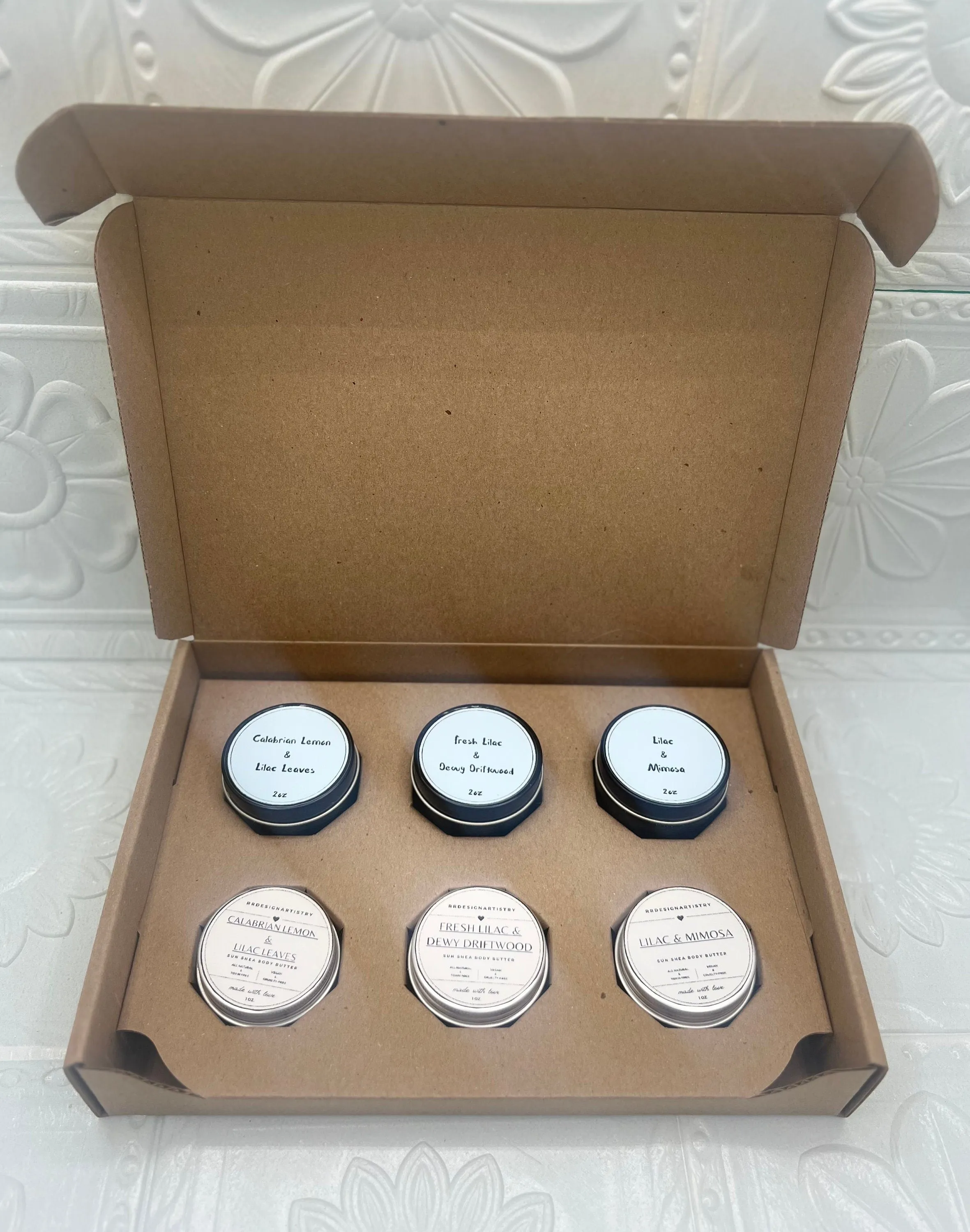 Lilac Lotion Sample Box Set - Lilac Candle Sample Box Set