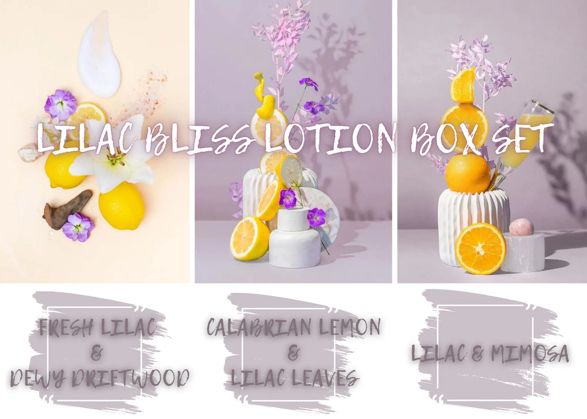 Lilac Lotion Sample Box Set - Lilac Candle Sample Box Set