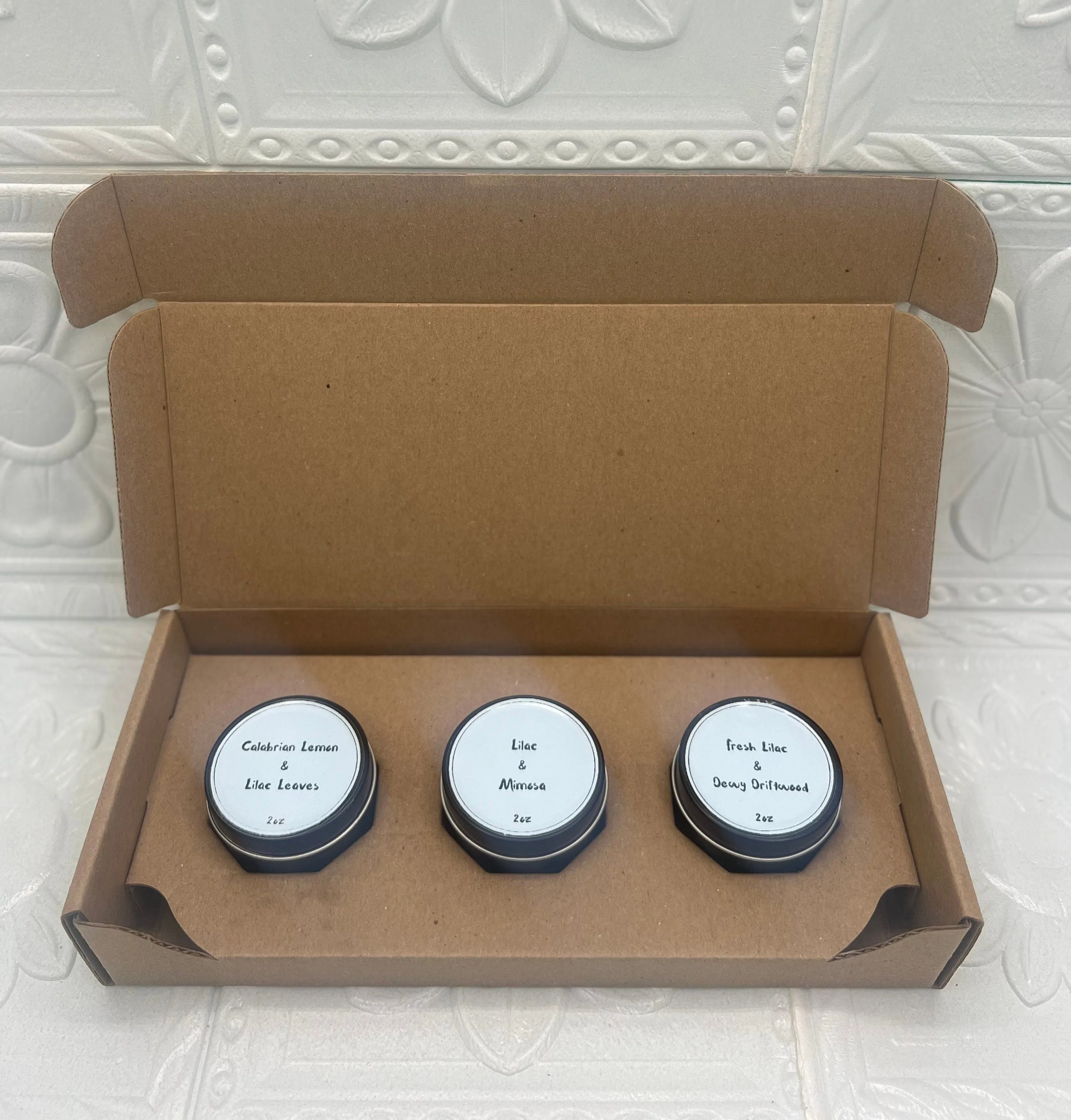 Lilac Lotion Sample Box Set - Lilac Candle Sample Box Set