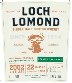 Loch Lomond 22-Year-Old Single Malt Scotch Whisky Spanish Oak Casks