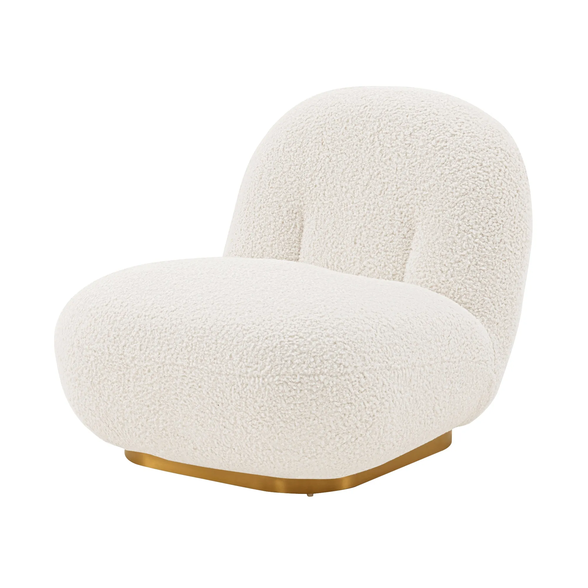 Manhattan Comfort Modern Edina Boucle Accent Chair in White