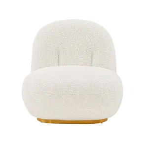 Manhattan Comfort Modern Edina Boucle Accent Chair in White