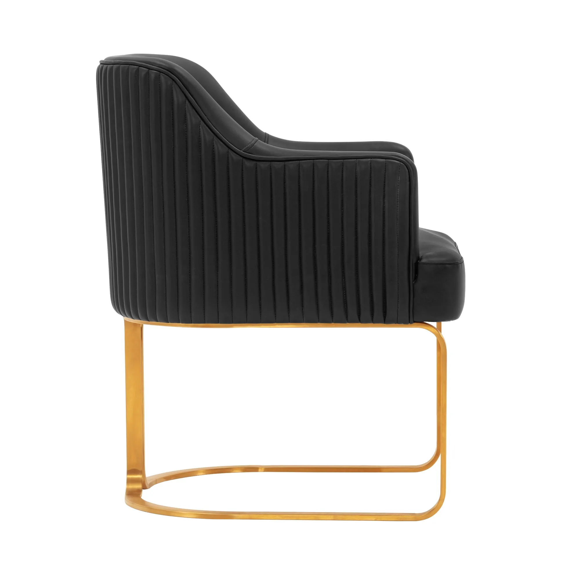 Manhattan Comfort Modern Edra Leatherette  Dining Armchair in Black - Set of 2