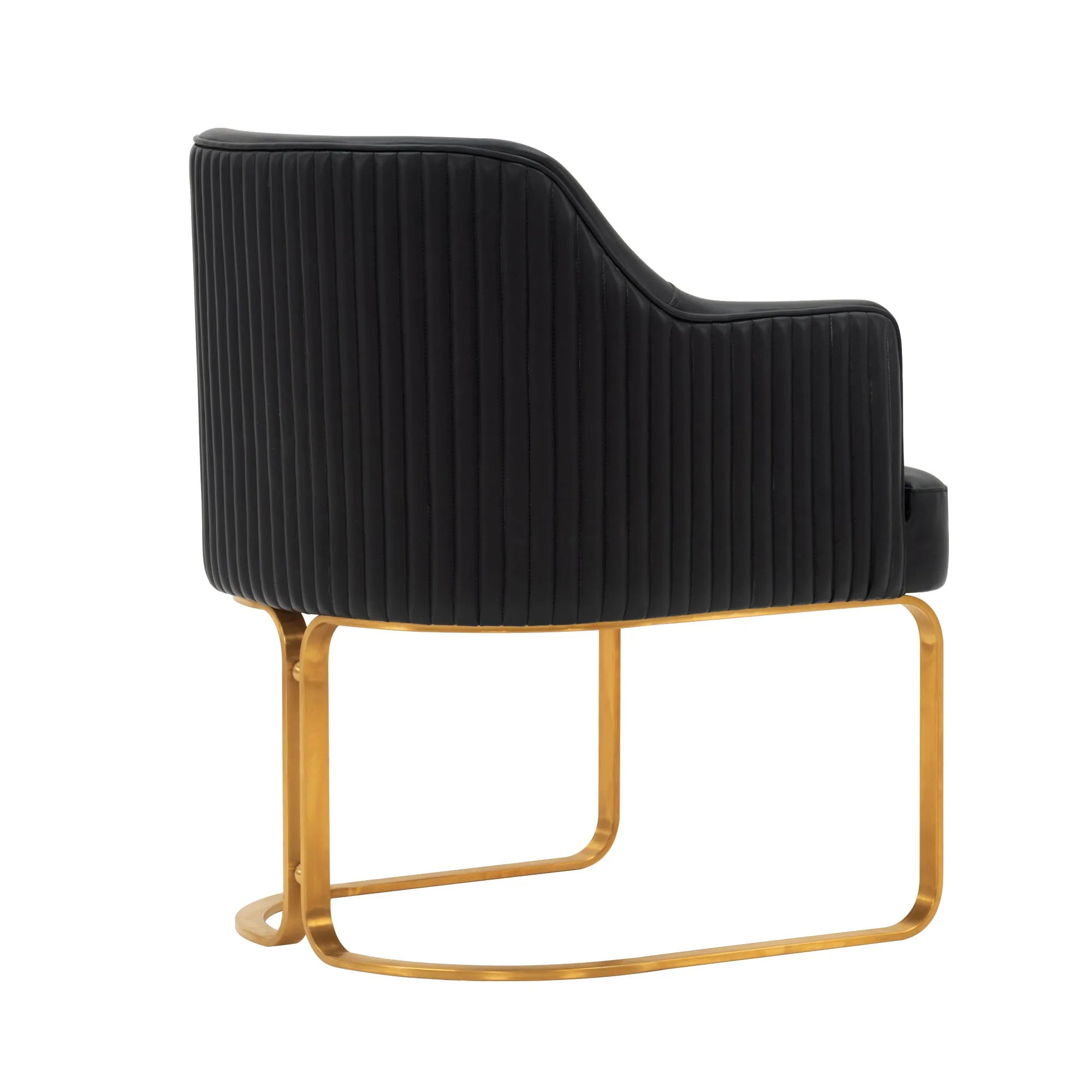 Manhattan Comfort Modern Edra Leatherette  Dining Armchair in Black - Set of 2