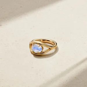 Mark Henry 18k Yellow Gold Evil Eye Moonstone Ring
