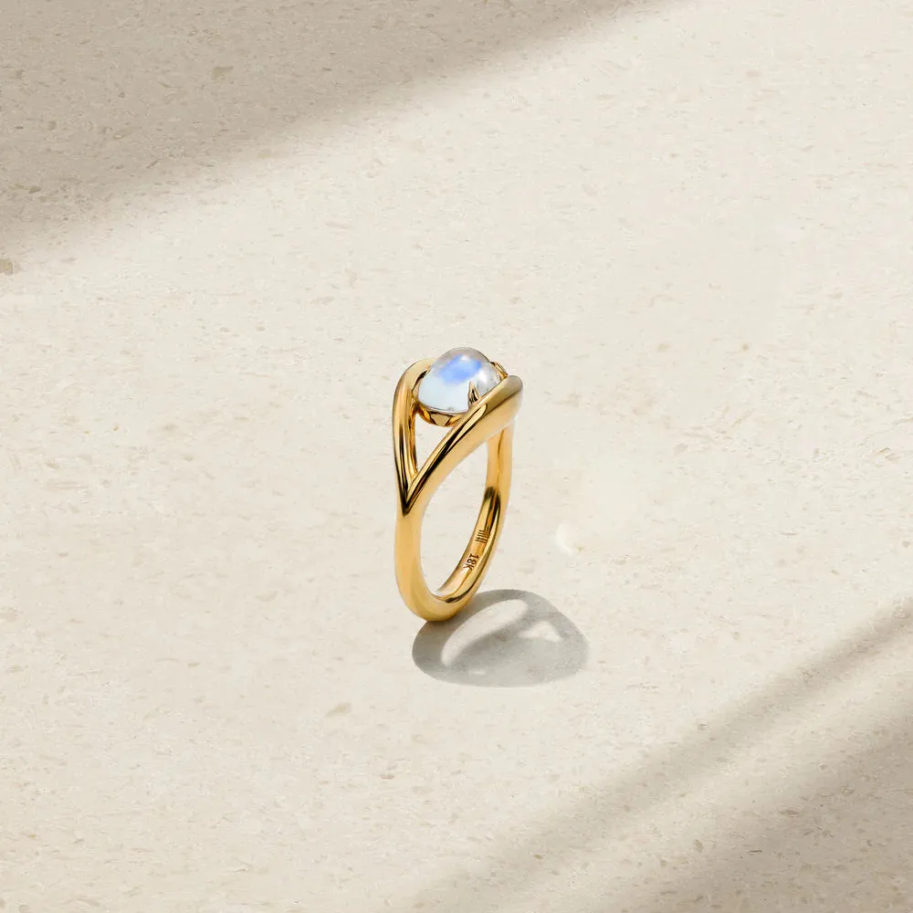 Mark Henry 18k Yellow Gold Evil Eye Moonstone Ring