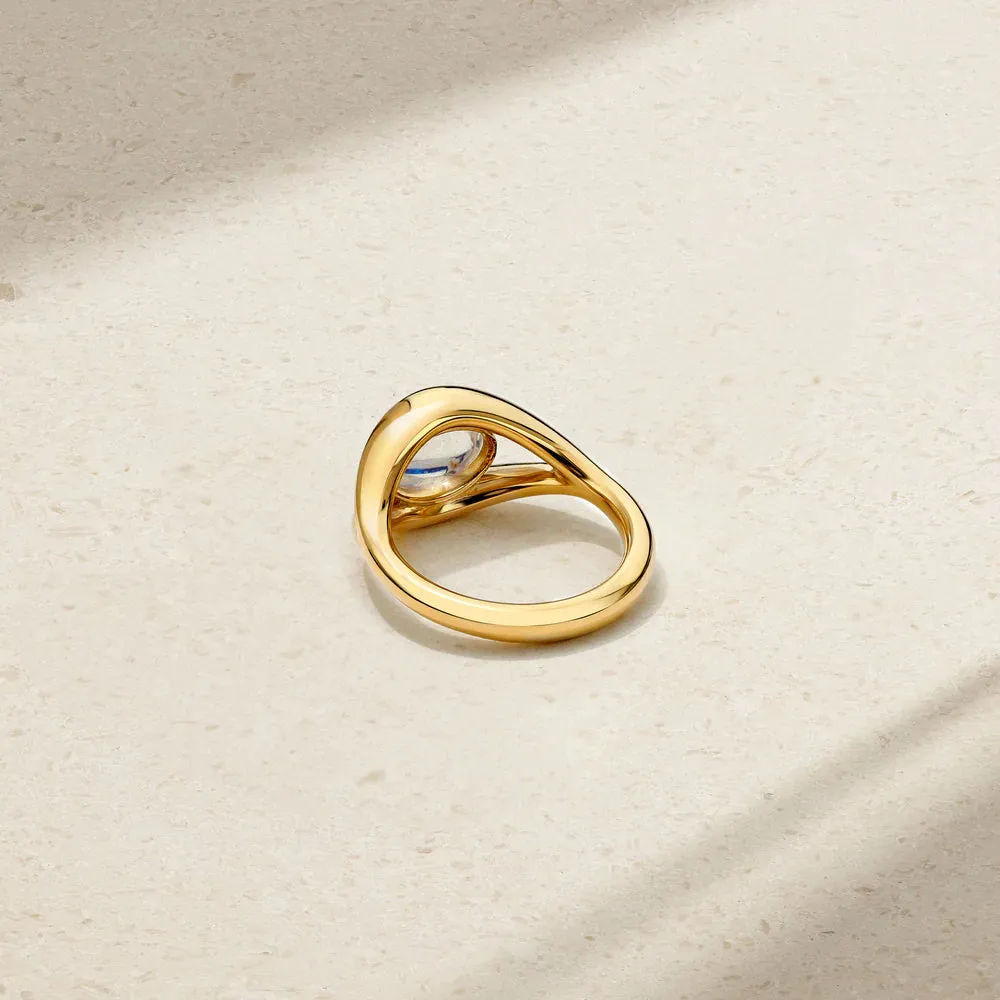 Mark Henry 18k Yellow Gold Evil Eye Moonstone Ring