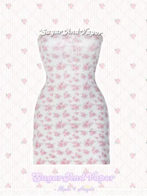 Matilda Floral Lace-up Tube Dress