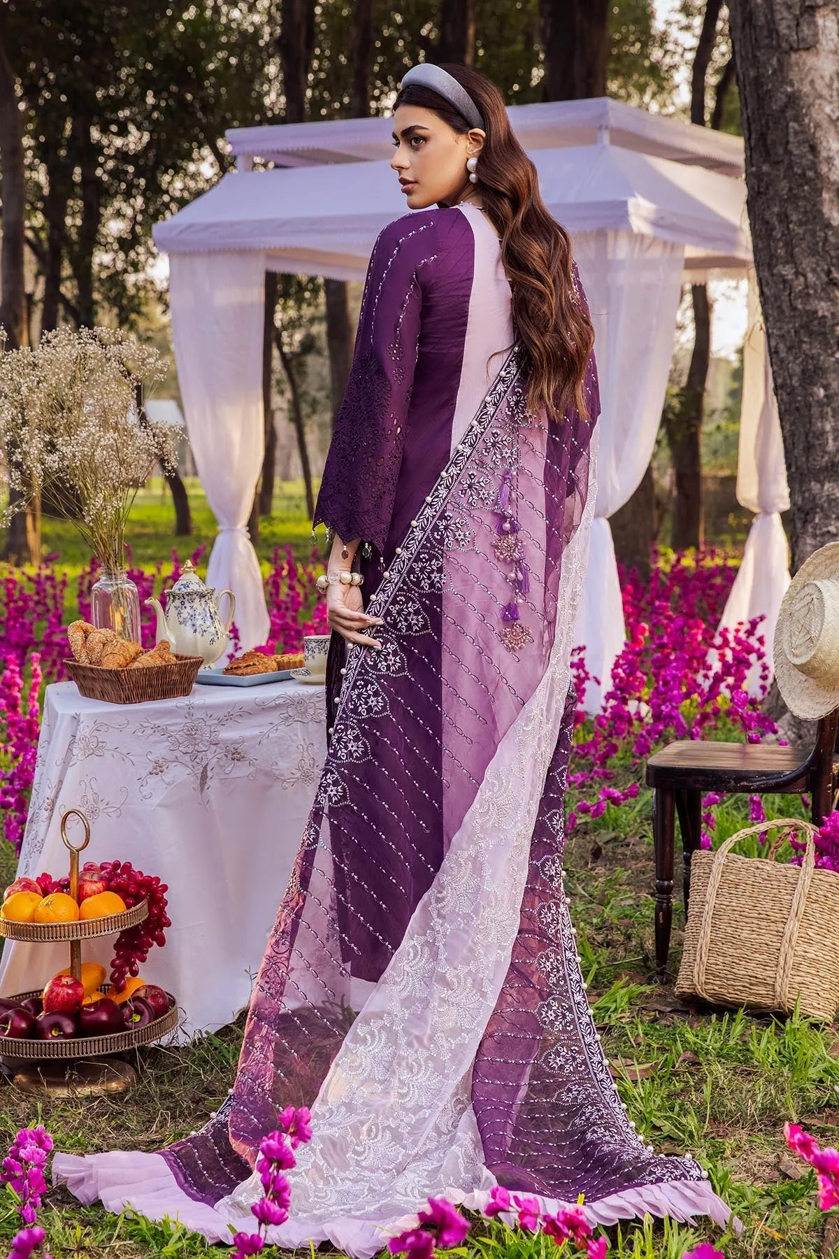 Nureh Exclusive Luxury Lawn Collection 2022 – MAUVE MELODY