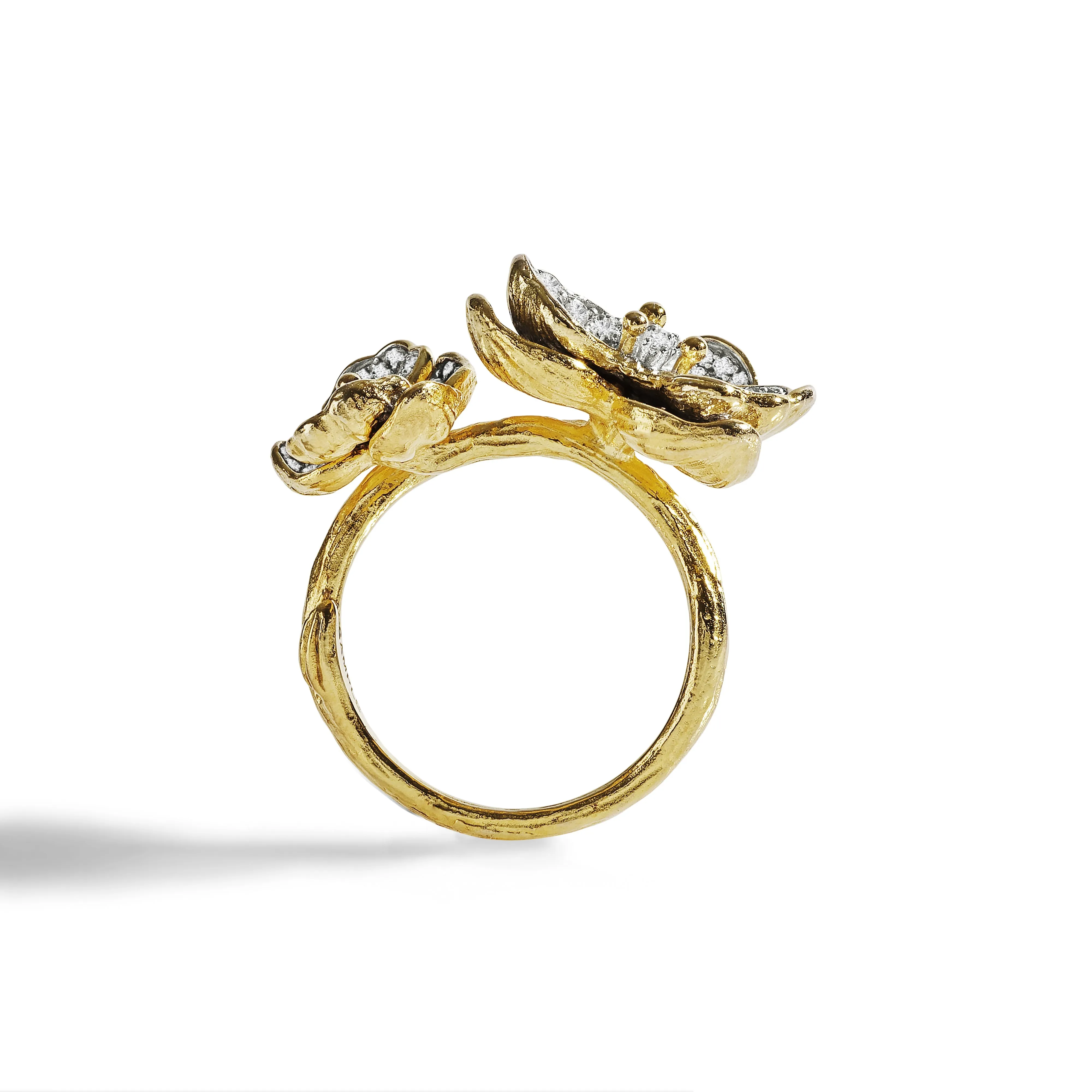 Orchid Double Ring with Diamonds