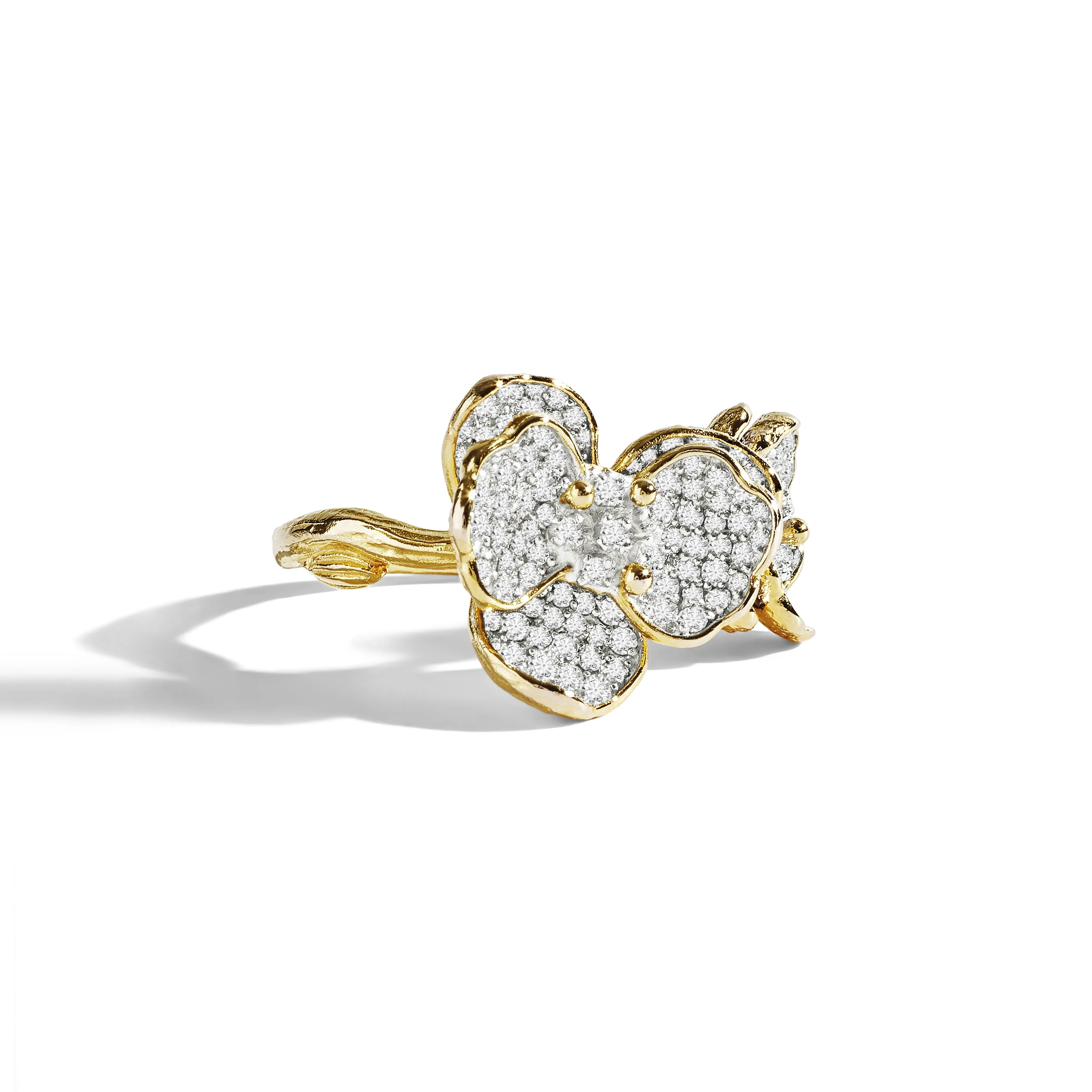 Orchid Double Ring with Diamonds