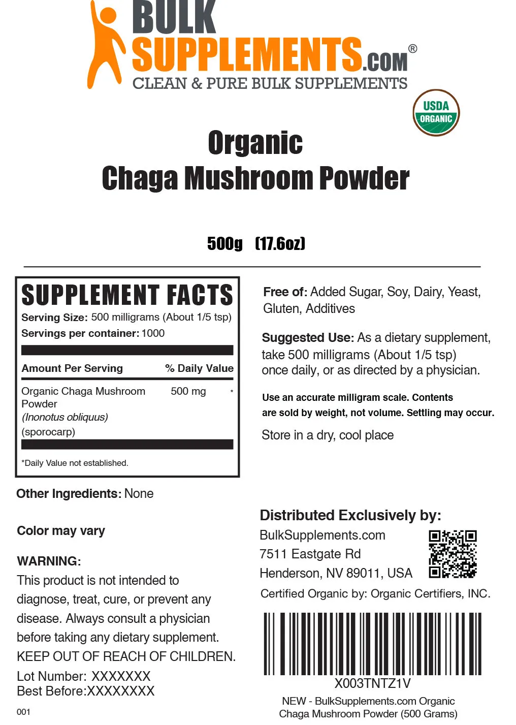 Organic Chaga Mushroom Powder