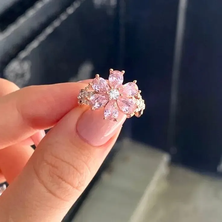 Pink Cherry Blossom Ring