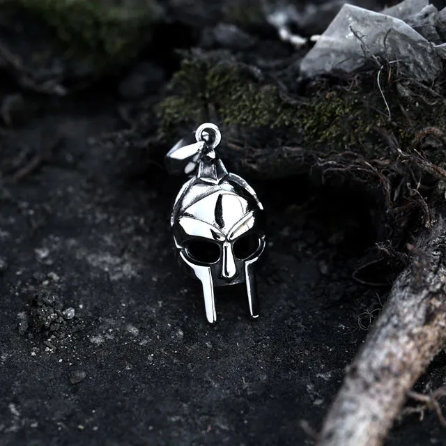 Retro Stainless Steel Roman Warrior Mask Pendant for Men - Wholesale Titanium Steel Jewelry
