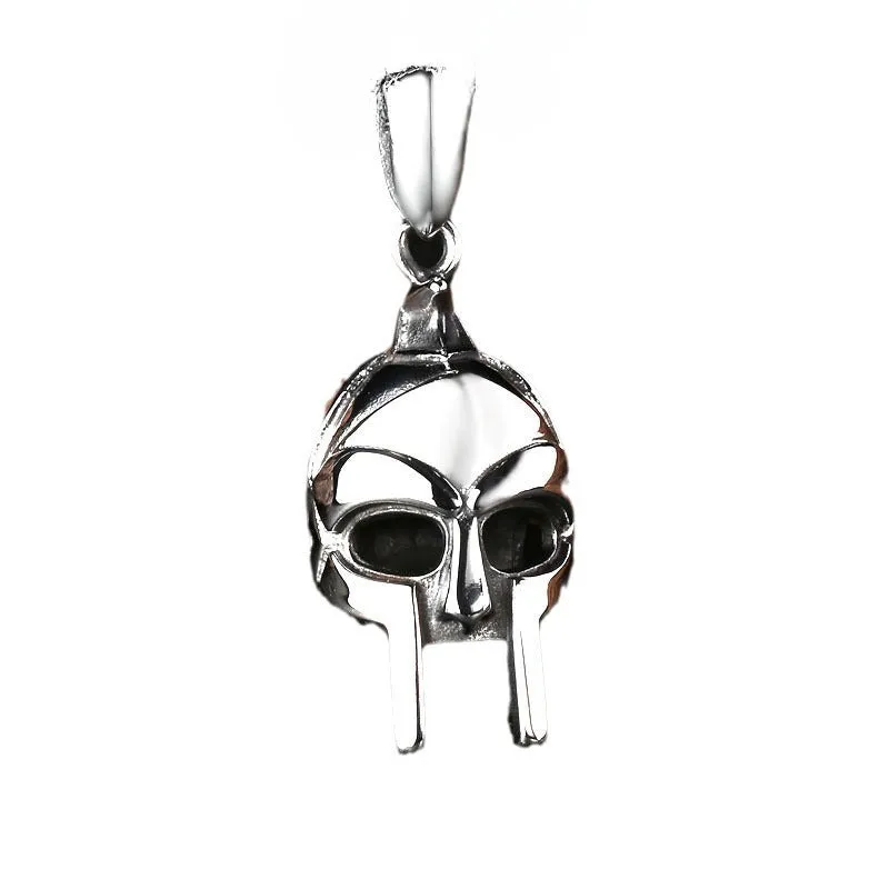 Retro Stainless Steel Roman Warrior Mask Pendant for Men - Wholesale Titanium Steel Jewelry