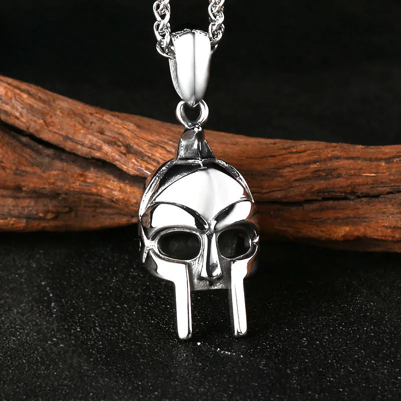 Retro Stainless Steel Roman Warrior Mask Pendant for Men - Wholesale Titanium Steel Jewelry