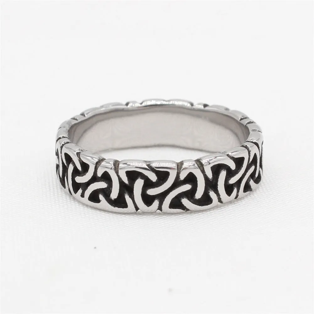 Retro Viking Celtic Titanium Steel Ring for Men