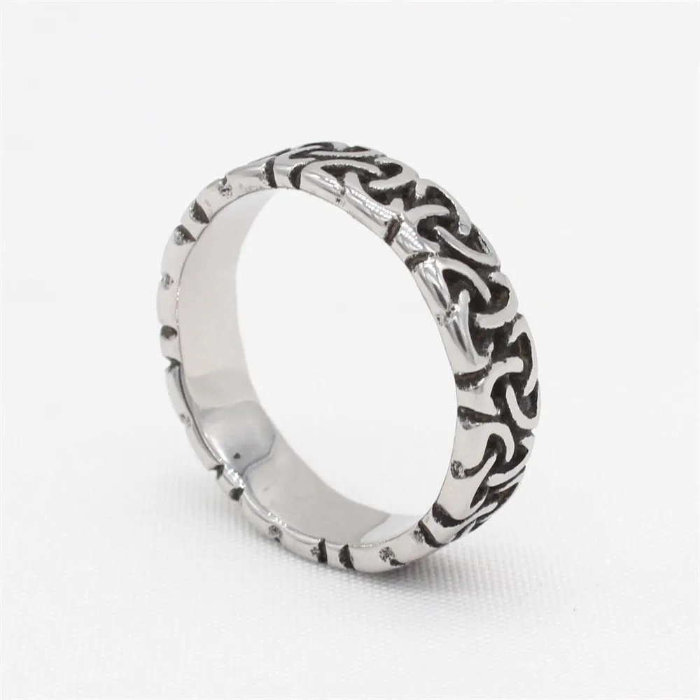 Retro Viking Celtic Titanium Steel Ring for Men