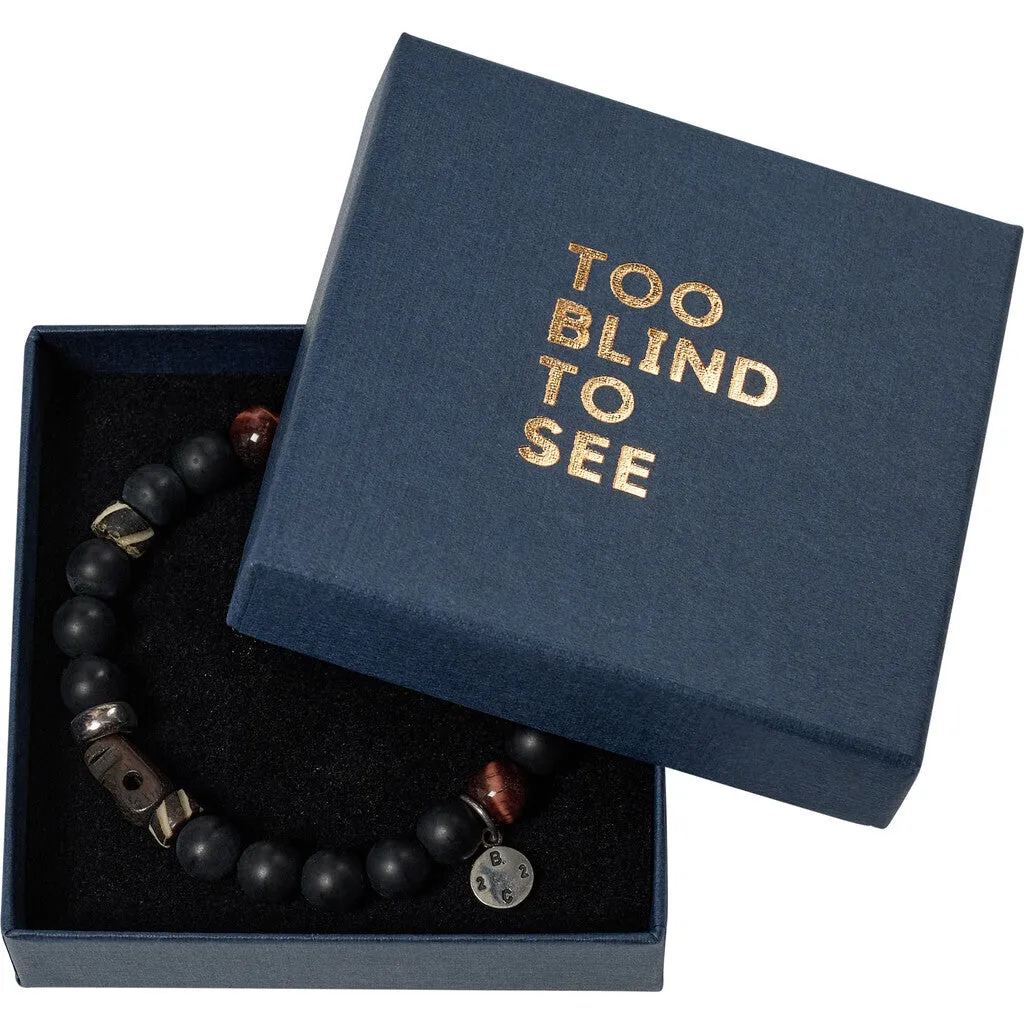 Round Gemstone Bracelet 8mm - BLK Black